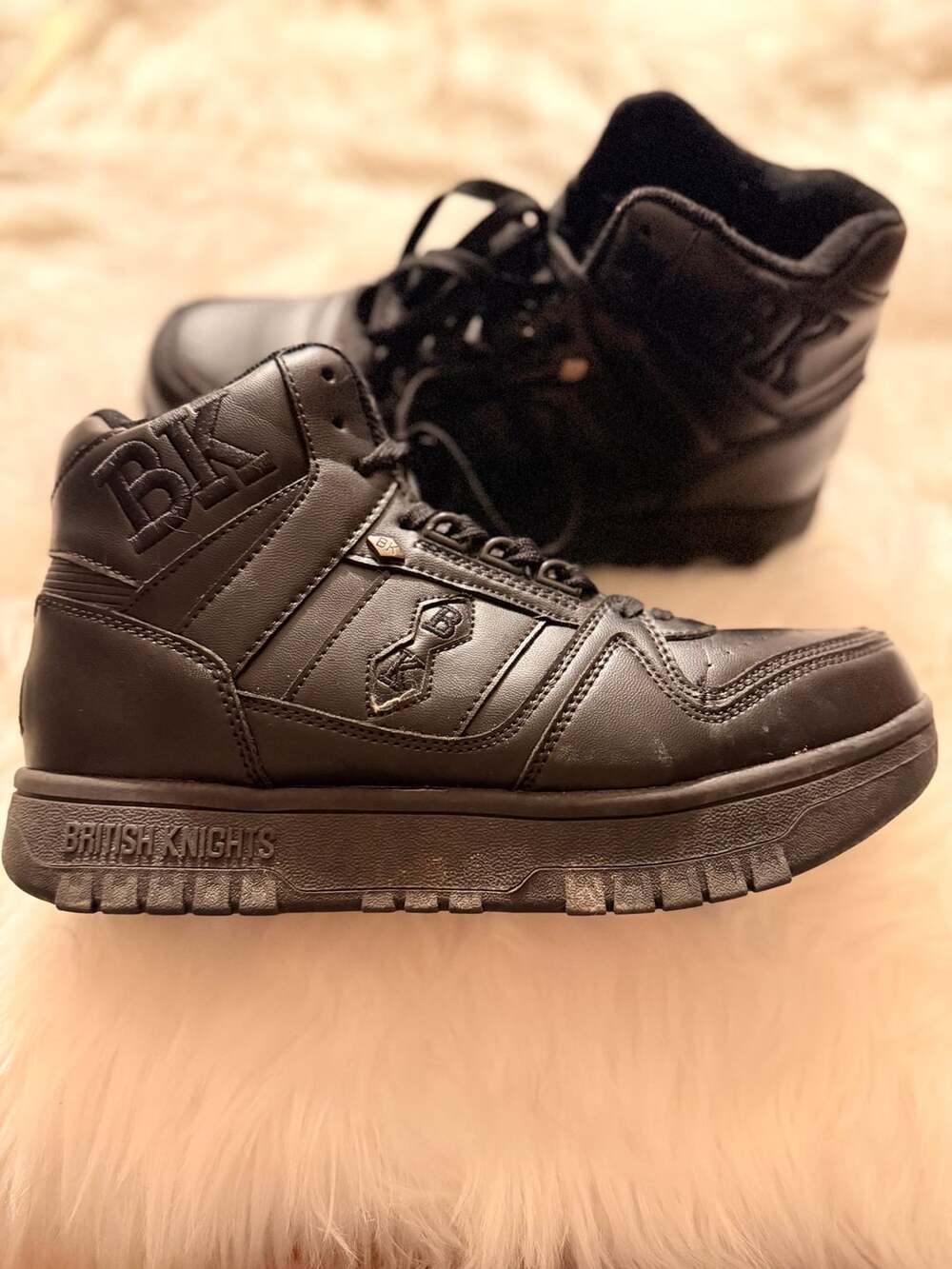 British Knights Kings SL Mens Black Leather Mid Top Lifestyle Sneakers